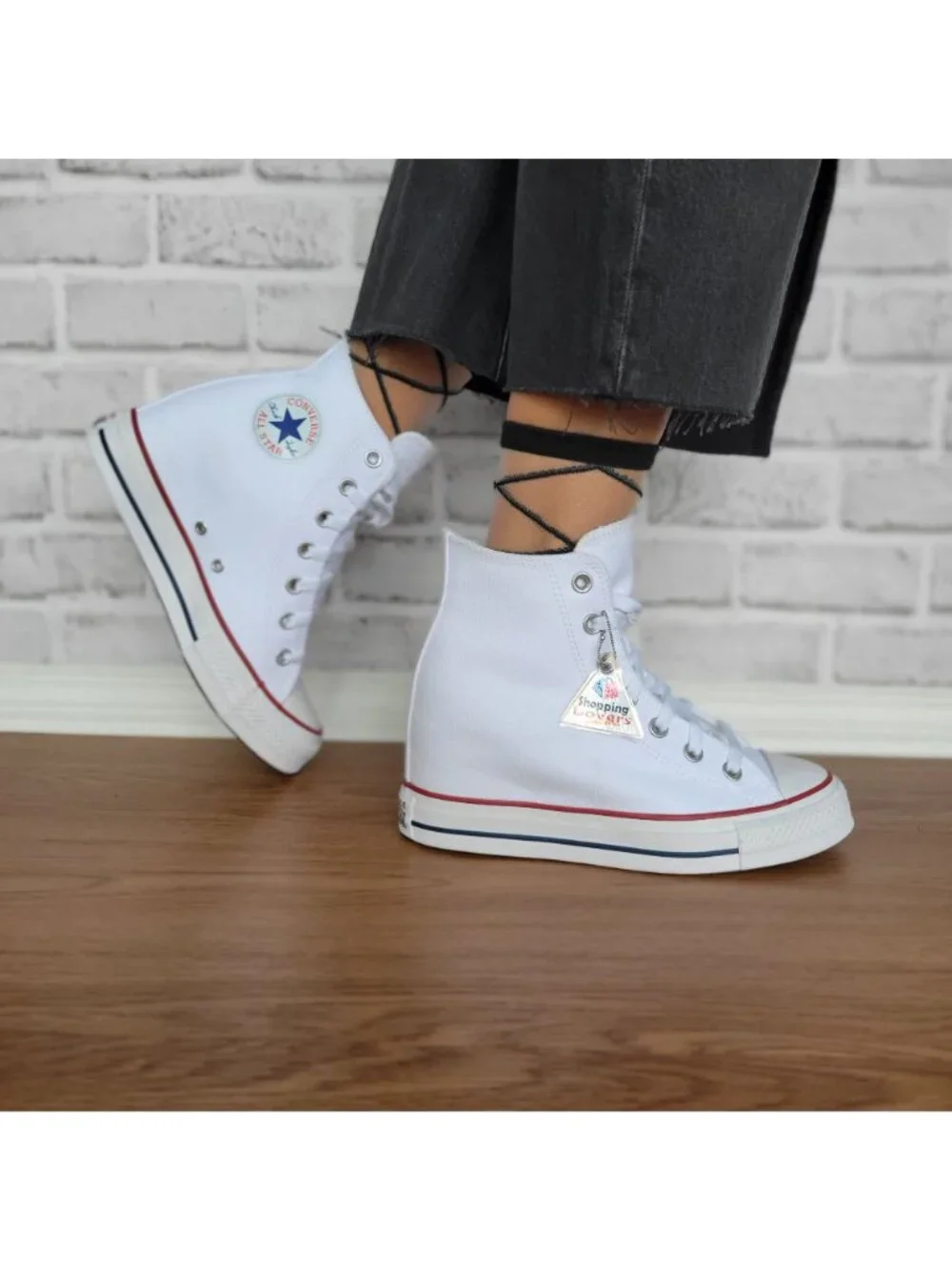 ⭐Converse Chuck Taylor Wedge Platform Sz 8.5 Womens Shoes Sneakers White A11908C - Picture 4 of 8